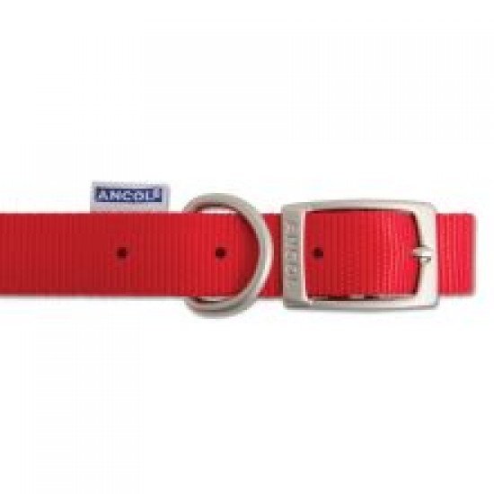 Ancol Nylon Dog Collar Red