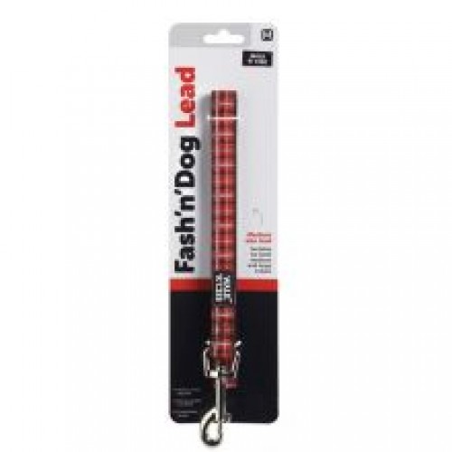 Walk 'R' Cise Fash 'N' Dog Lead Red Tartan Medium