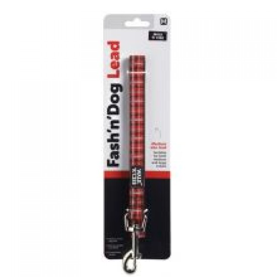 Walk 'R' Cise Fash 'N' Dog Lead Red Tartan Medium