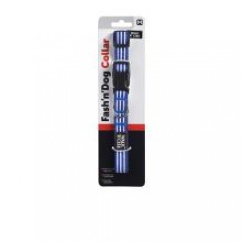 Walk 'R' Cise Fash 'N' Dog Collar Blue Striped Medium Walk 'R' Cise Fash 'N' Dog Collar Blue Striped Medium