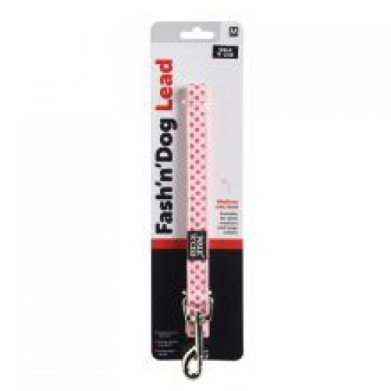 Walk 'R' Cise Fash 'N' Dog Lead Pink Dotted Medium