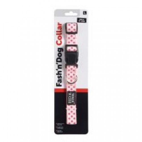 Walk 'R' Cise Fash 'N' Dog Collar Pink Dotted Large Walk 'R' Cise Fash 'N' Dog Collar Pink Dotted Large