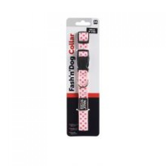 Walk 'R' Cise Fash 'N' Dog Collar Pink Dotted Medium