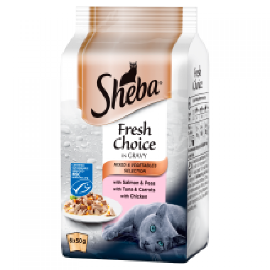 Sheba Mini Pouch Fresh Choice Mixed Selection 6 Pack