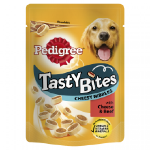 Pedigree Tasty Bites Cheesy Nibbles with Cheese & Beef Pedigree Tasty Bites Cheesy Nibbles with Cheese & Beef