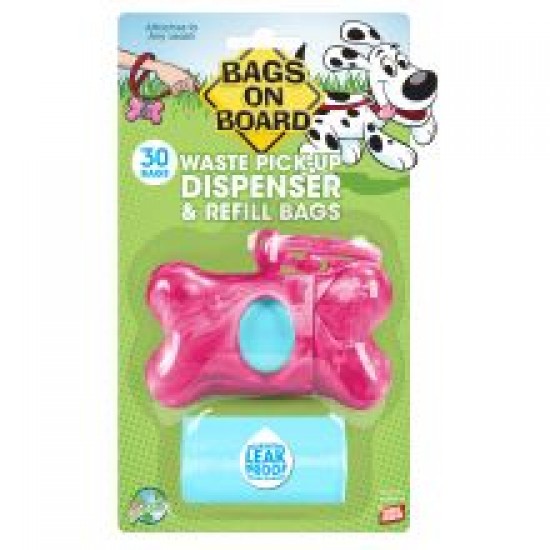 Bags On Board Dispenser Marble Pink + 30 Bags