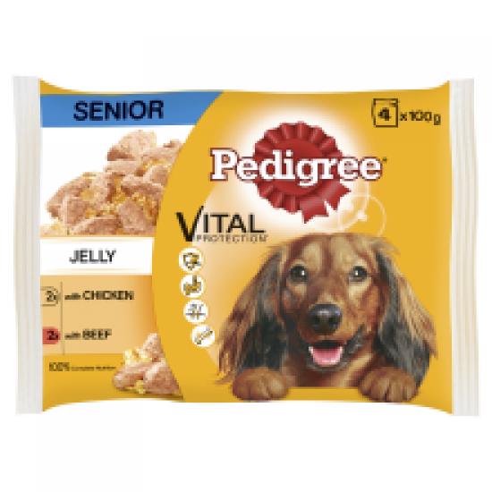 Pedigree Pouch in Jelly Senior with Beef & Chicken 4 Pack