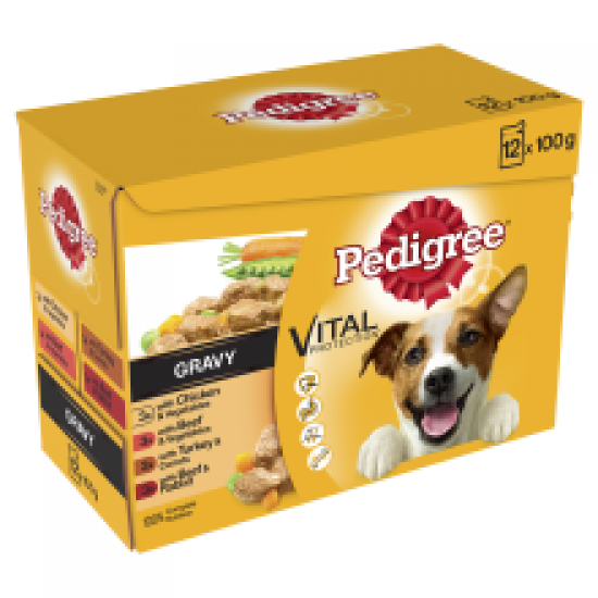 Pedigree Pouch Mixed Varieties in Gravy 12 Pack