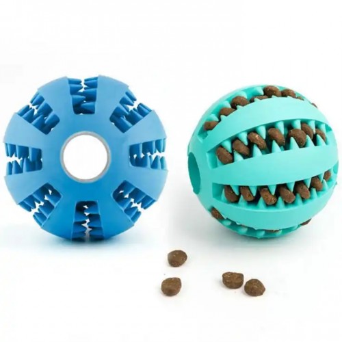 Slow Feed Treats Rubber Ball for Dogs and Cats - Various Colours