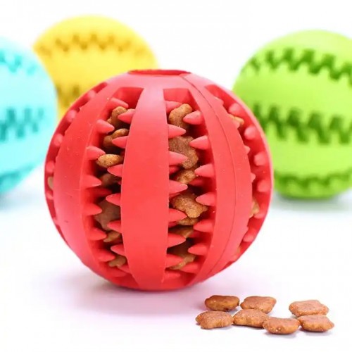 Slow Feed Treats Rubber Ball for Dogs and Cats - Various Colours
