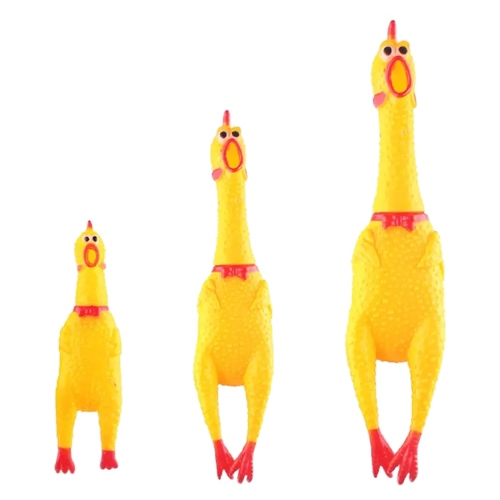 Rubber Squeaky Chicken Dog Toy Puppy Adult Chew Bite Non-Toxic