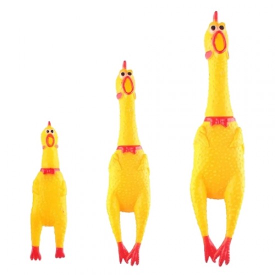 Rubber Squeaky Chicken Dog Toy Puppy Adult Chew Bite Non-Toxic