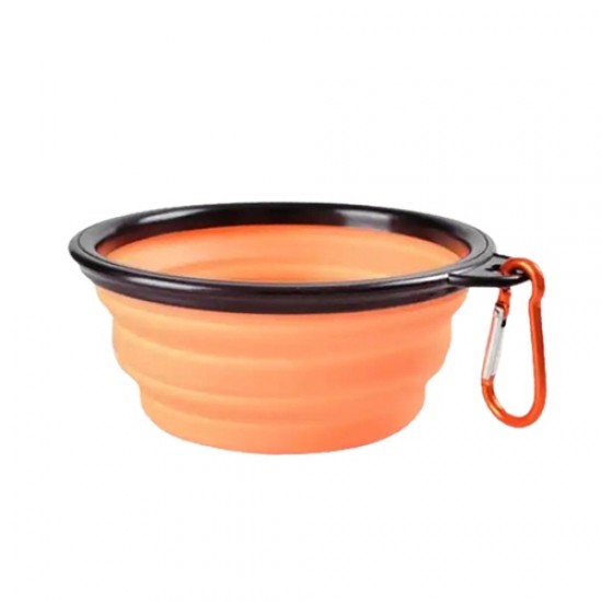 350ML Portable/Collapsible Travel Pet Dog Bowl with Clip – Various Colours