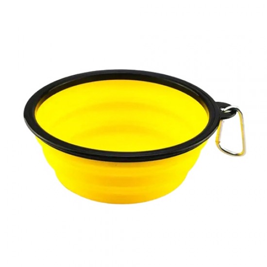350ML Portable/Collapsible Travel Pet Dog Bowl with Clip – Various Colours