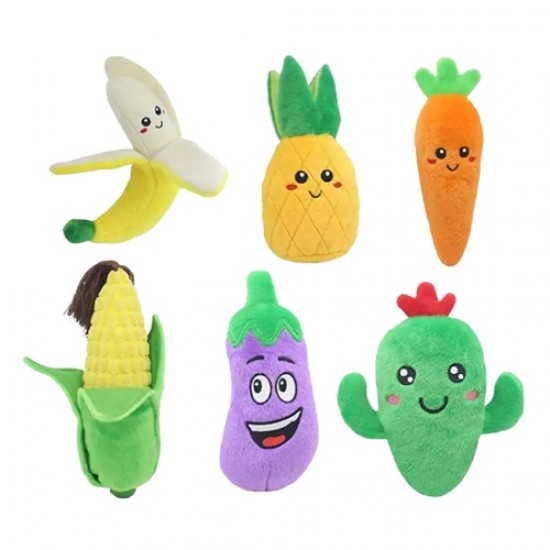 Vegetable/Fruit Shaped Squeaky Dog or Cat Soft Toy